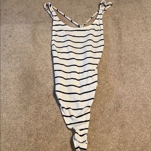 Black and white striped bodysuit